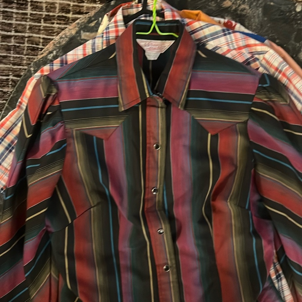 Lot of SIX western shirts - H Bar C / Scully / Wrangler